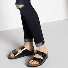 Arizona Soft Footbed Natural Leather - Metallic Anthracite