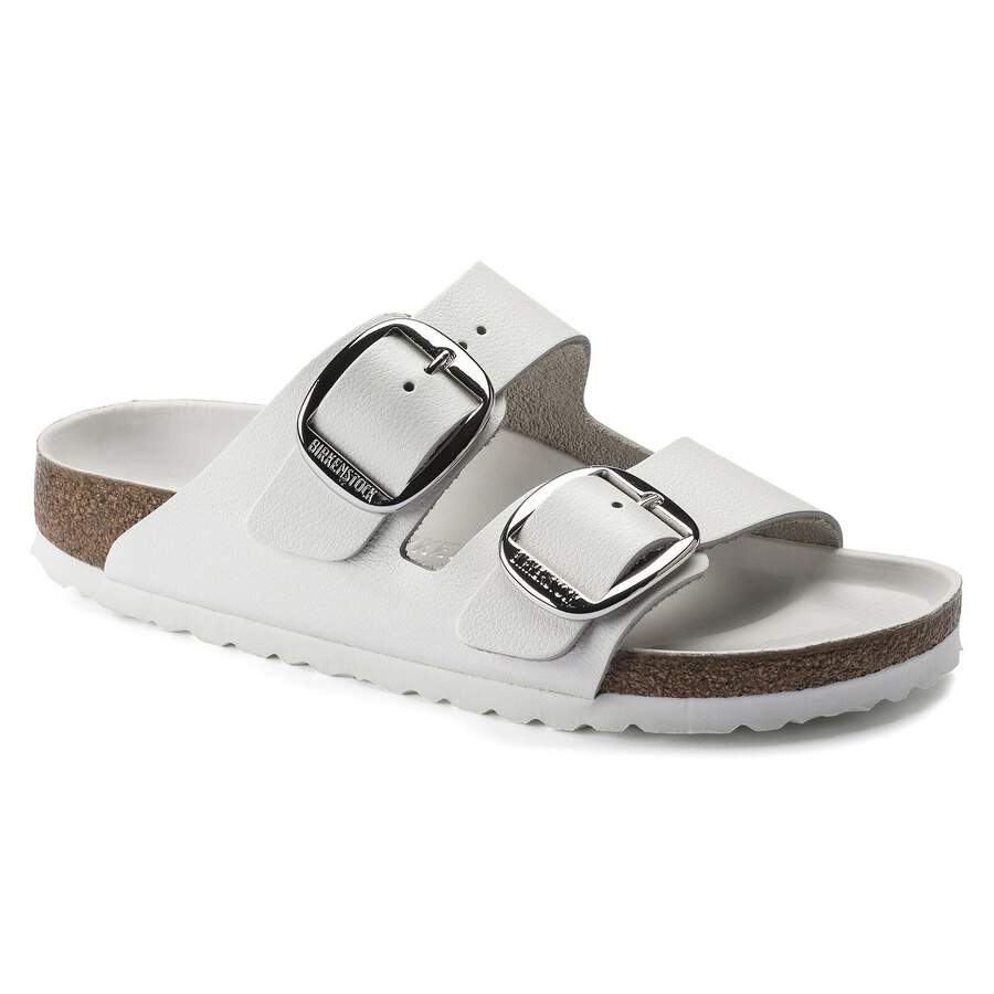 Arizona Big Buckle Natural Leather - White