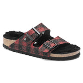 Arizona Shearling Suede Leather/Fur - Plaid Red