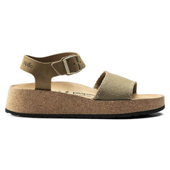 Glenda Suede Leather/Textile - Faded Khaki