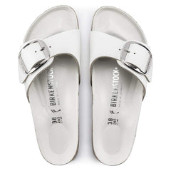 Madrid Big Buckle Natural Leather - White
