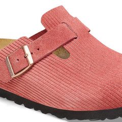 Boston Suede Leather Embossed - Corduroy Sienna Red