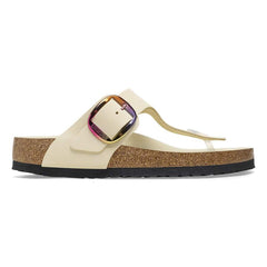 Gizeh Big Buckle Natural Leather Nubuck - Ecru