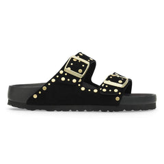 Arizona Rivet Suede Leather - Black
