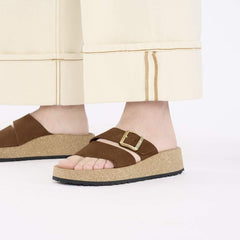 Almina Nubuck Leather - Dark Tea