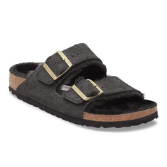 Arizona Shearling Suede Leather/Fur - Black Suede Shimemring