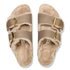 Arizona Big Buckle Shearling Natural Leather Oiled - Tobacco Brown