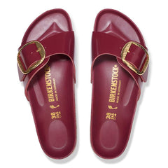 Madrid Big Buckle Natural Leather Patent - Zinfandel High Shine