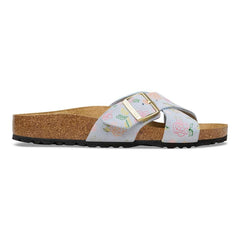 Siena Suede Leather - Baby Blue Flower Print