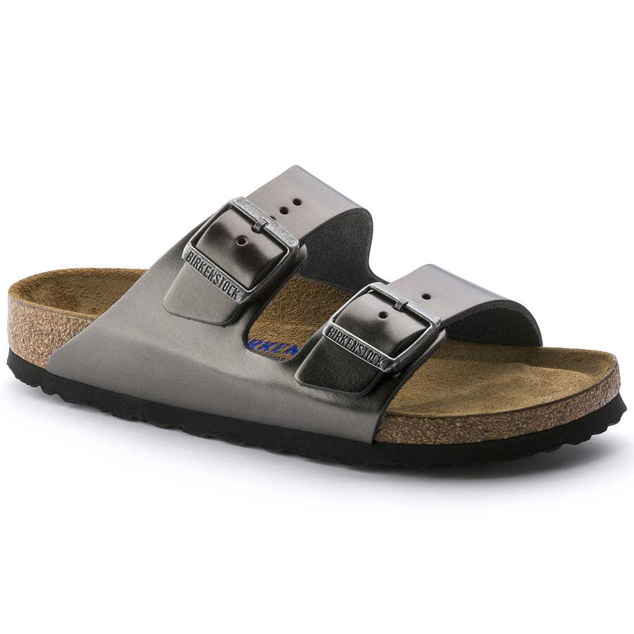 Arizona Soft Footbed Natural Leather - Metallic Anthracite