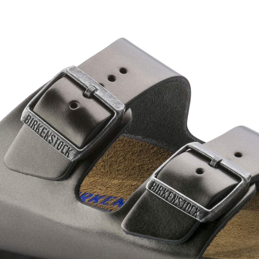 Arizona Soft Footbed Natural Leather - Metallic Anthracite