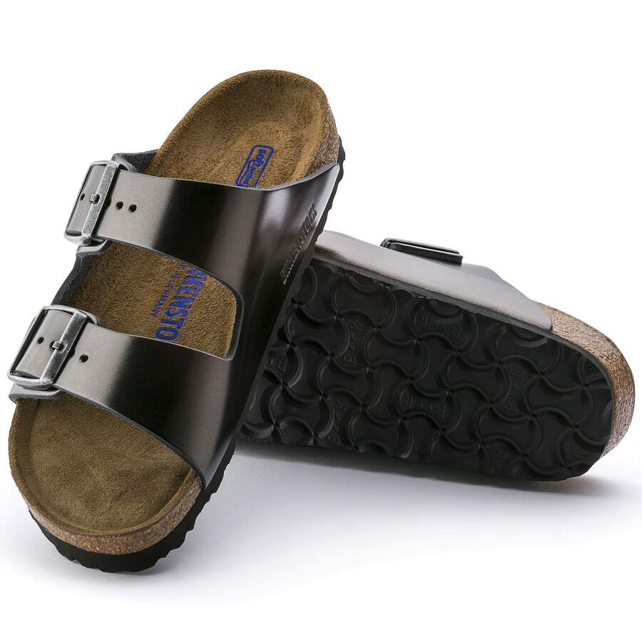 Arizona Soft Footbed Natural Leather - Metallic Anthracite