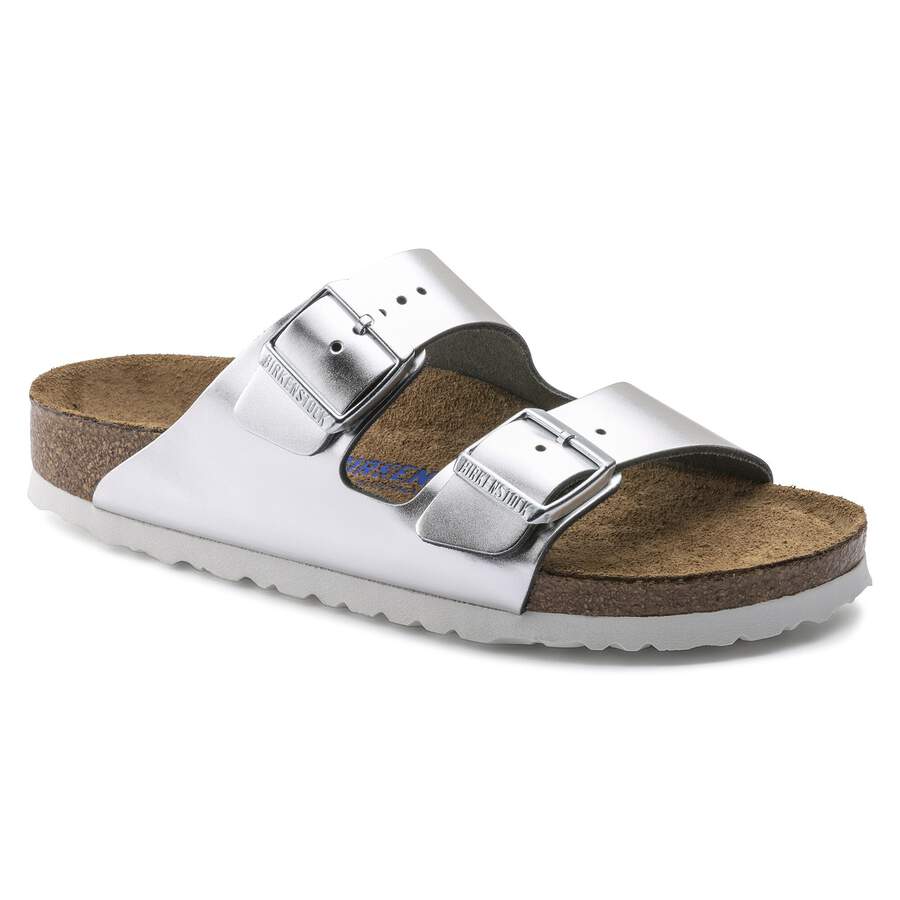 Arizona Soft Footbed Natural Leather - Metallic Silver