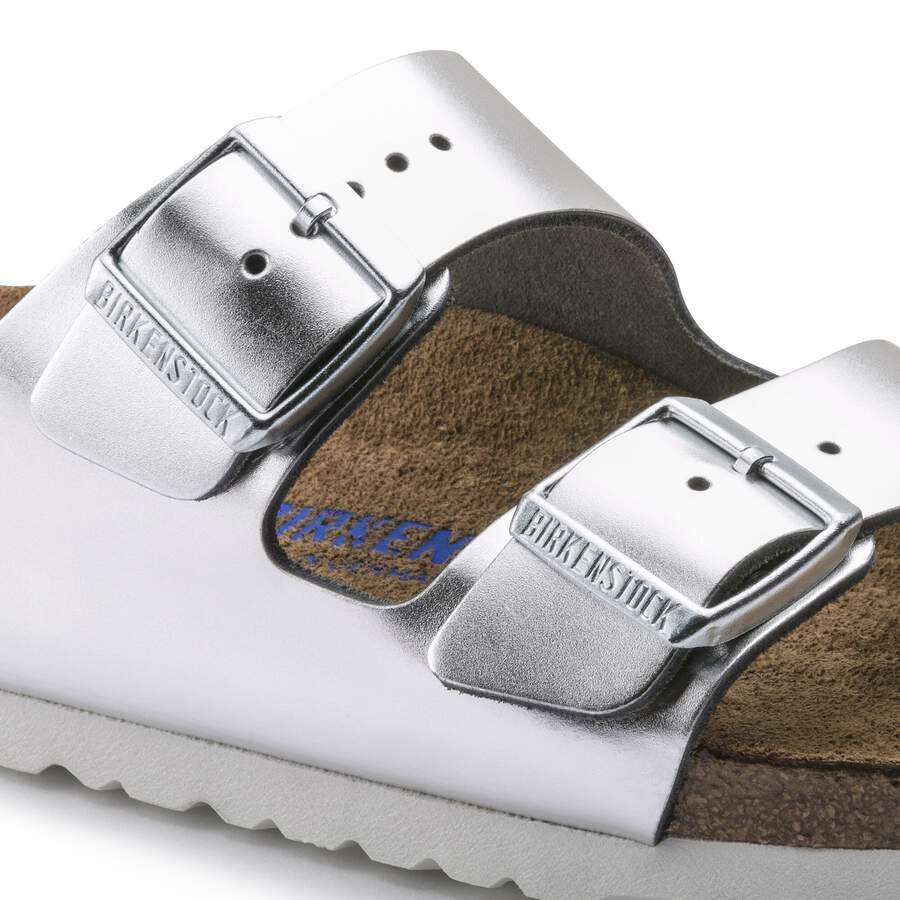 Arizona Soft Footbed Natural Leather - Metallic Silver