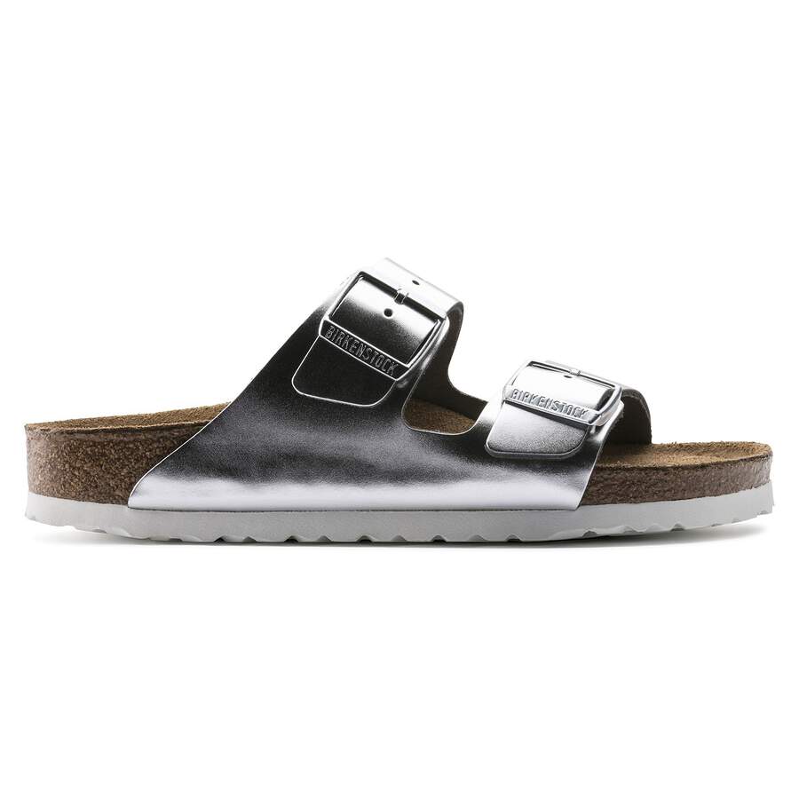 Arizona Soft Footbed Natural Leather - Metallic Silver