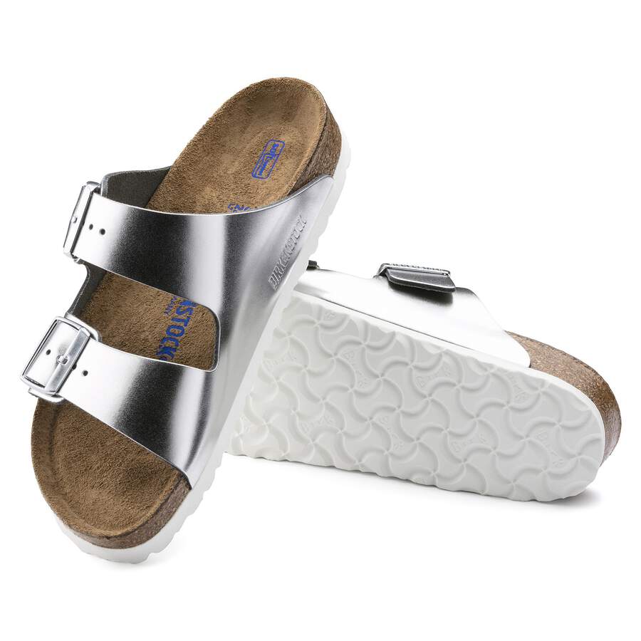 Arizona Soft Footbed Natural Leather - Metallic Silver