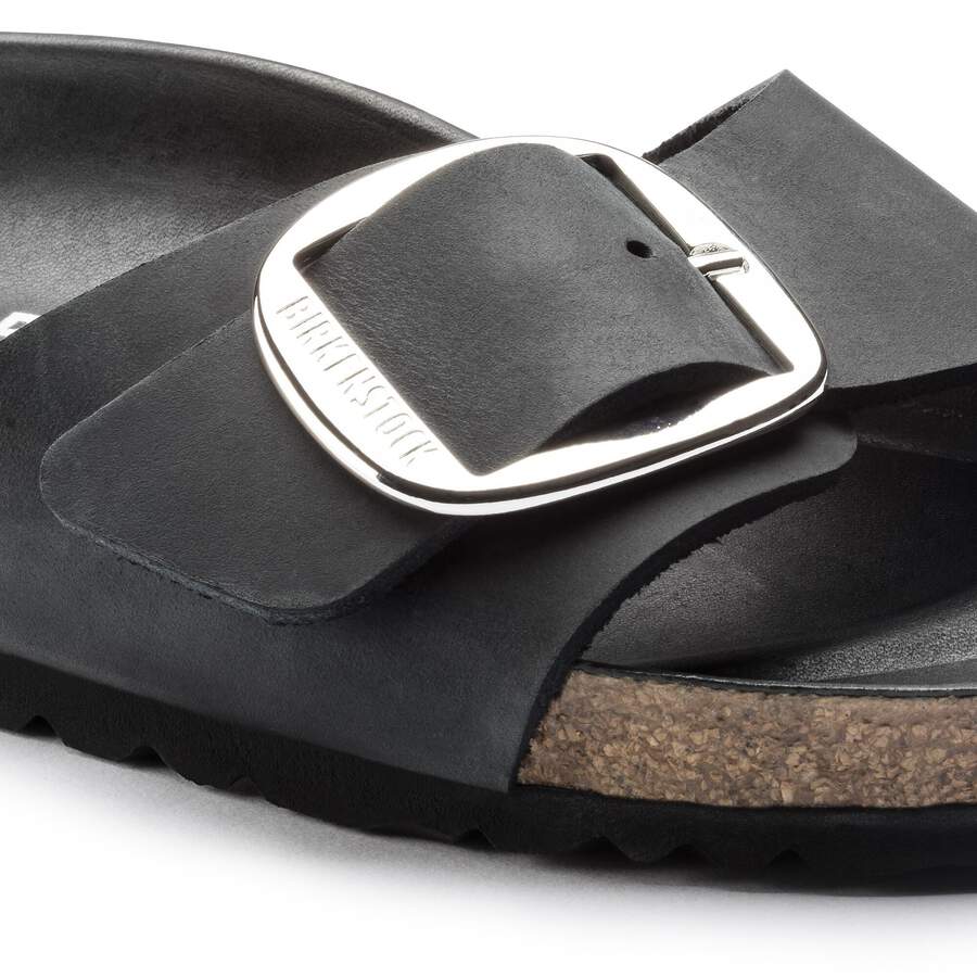 Madrid Big Buckle Natural Leather Oiled - Black