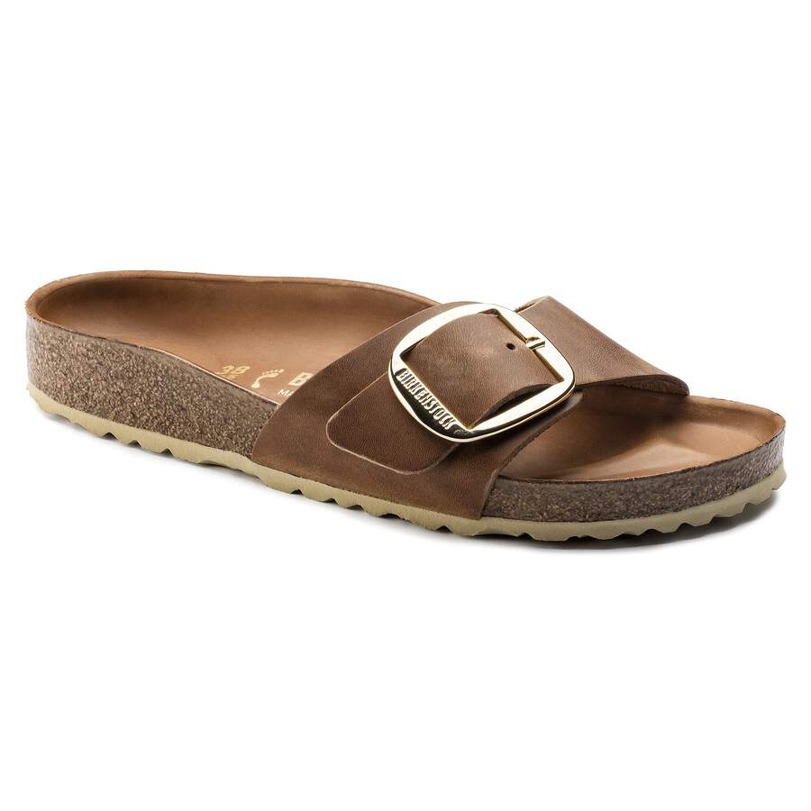Madrid Big Buckle Natural Leather Oiled - Cognac