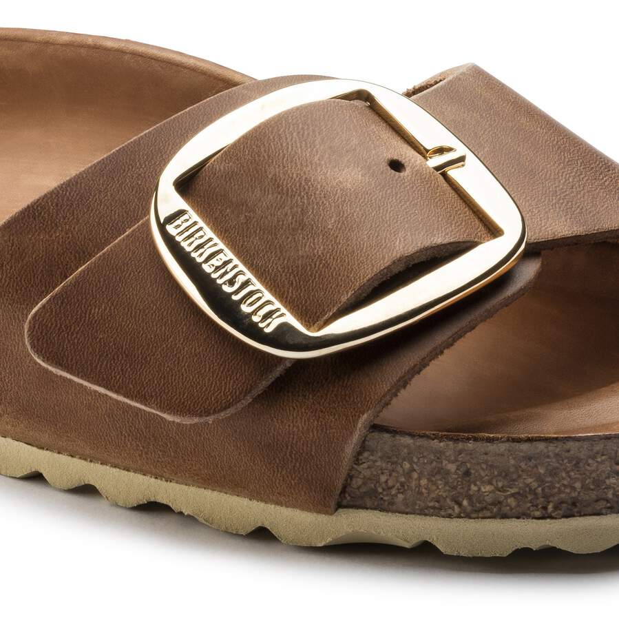 Madrid Big Buckle Natural Leather Oiled - Cognac