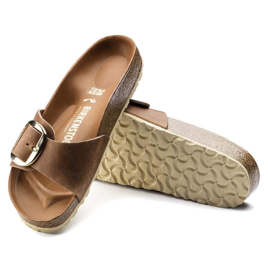 Madrid Big Buckle Natural Leather Oiled - Cognac