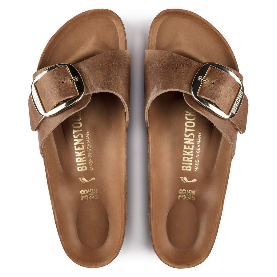 Madrid Big Buckle Natural Leather Oiled - Cognac