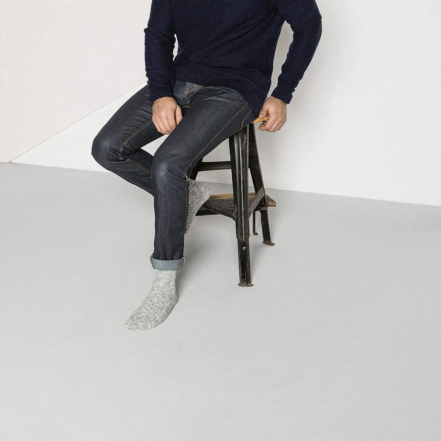 Cotton Slub Men Cotton/Polyamid/Elastane - Gray/White
