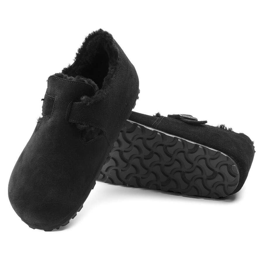 London Shearling Suede Leather - Black