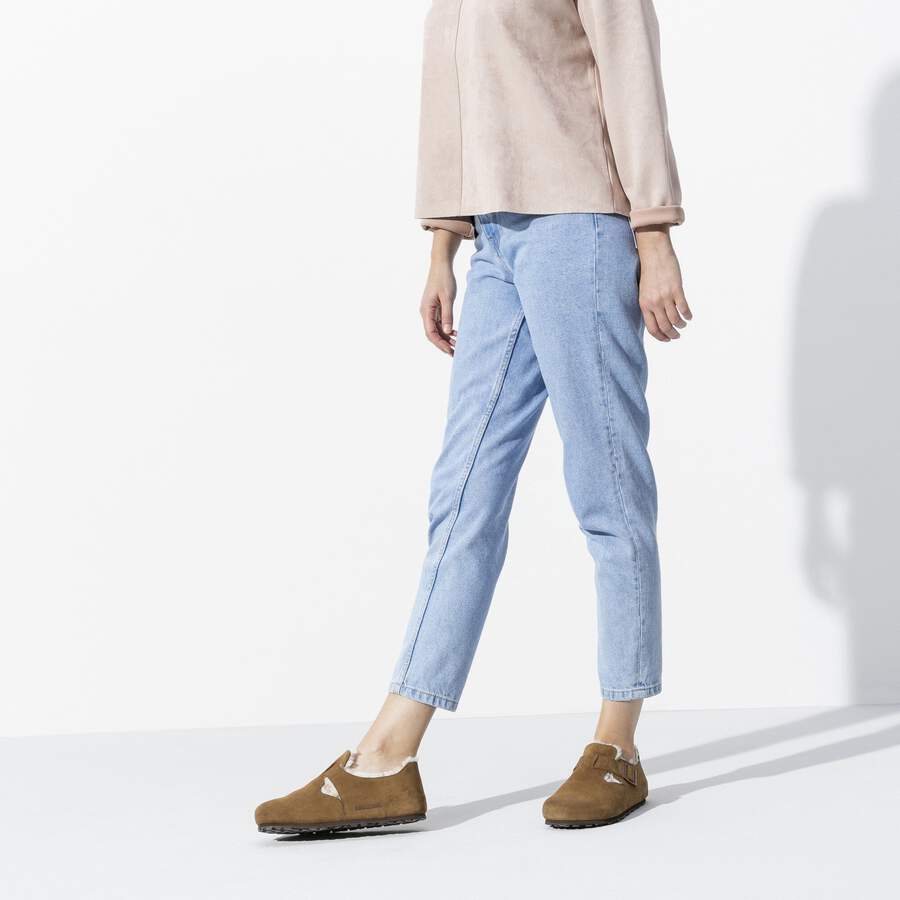 London Shearling Suede Leather - Dark Tea