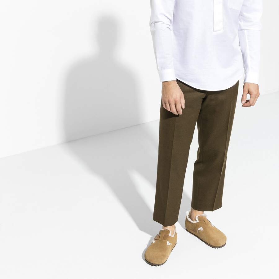 London Shearling Suede Leather - Dark Tea