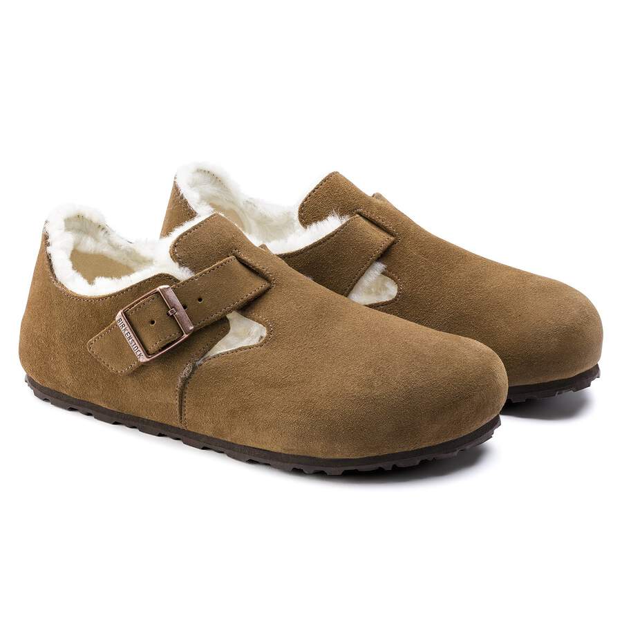 London Shearling Suede Leather - Dark Tea