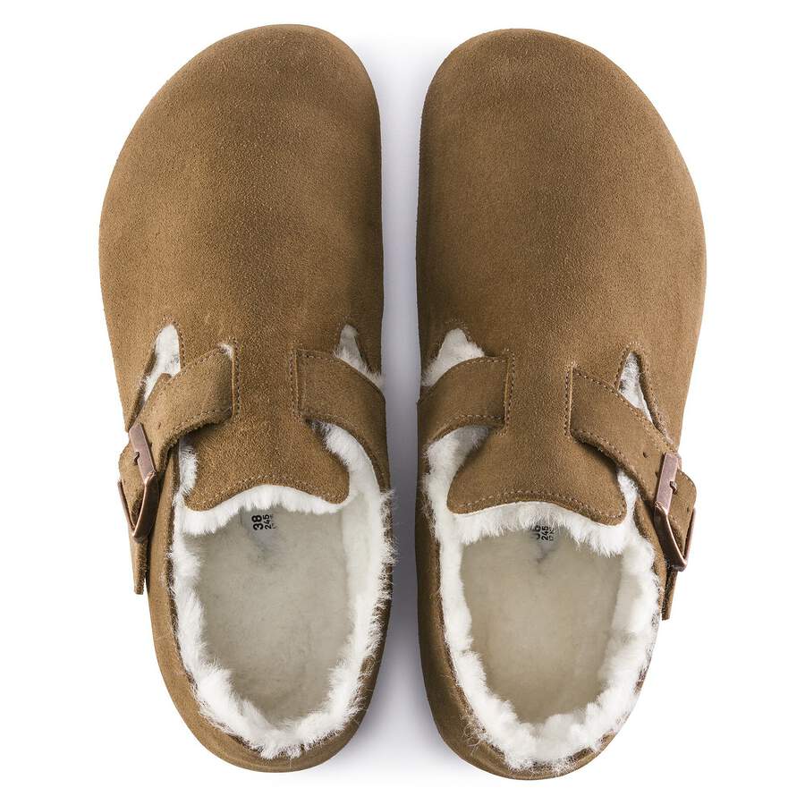 London Shearling Suede Leather - Dark Tea