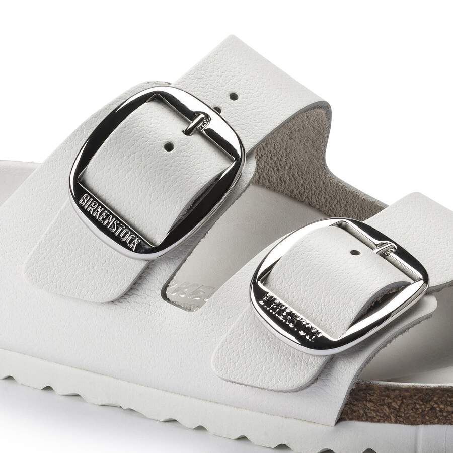 Arizona Big Buckle Natural Leather - White