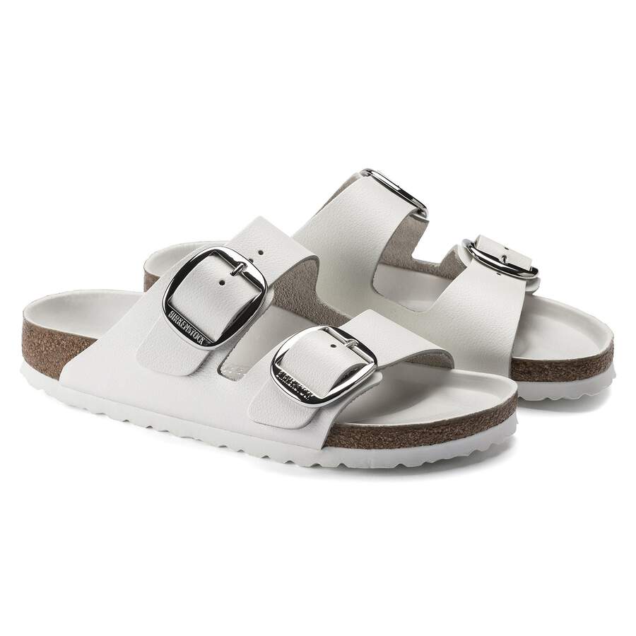 Arizona Big Buckle Natural Leather - White
