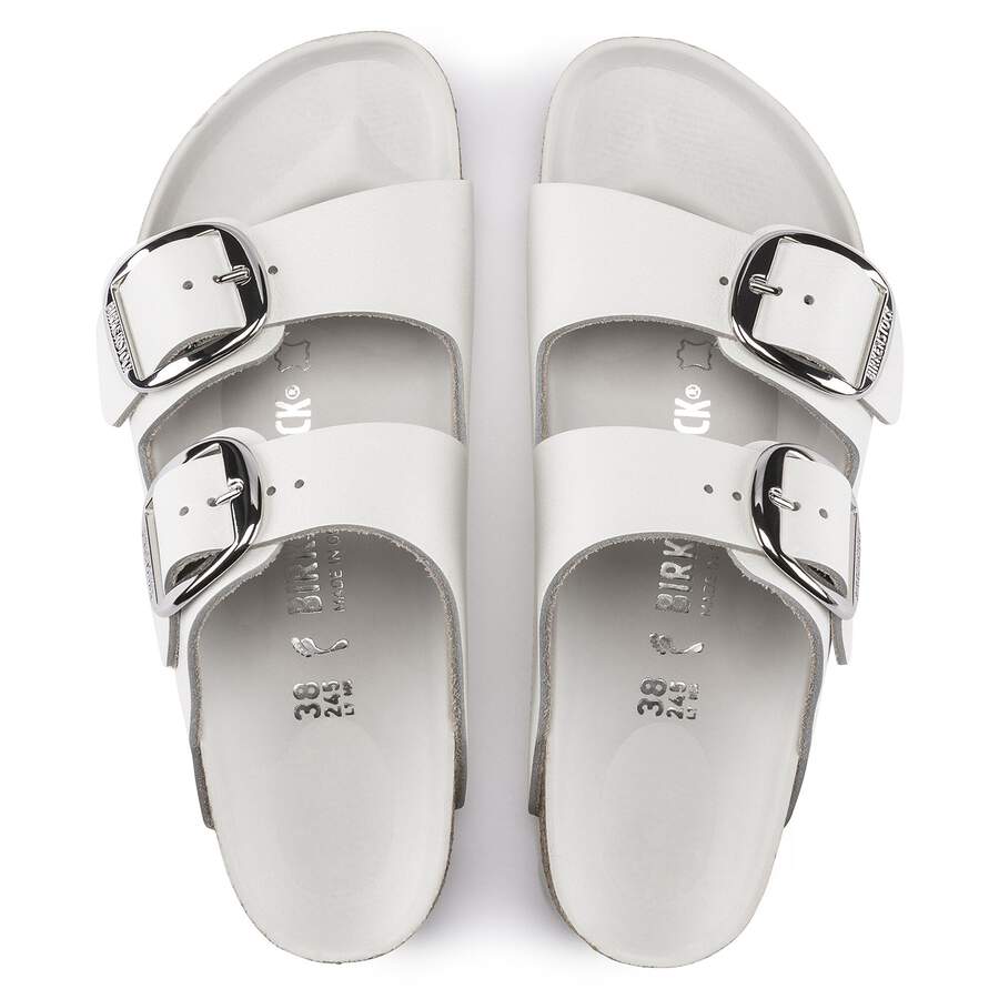 Arizona Big Buckle Natural Leather - White