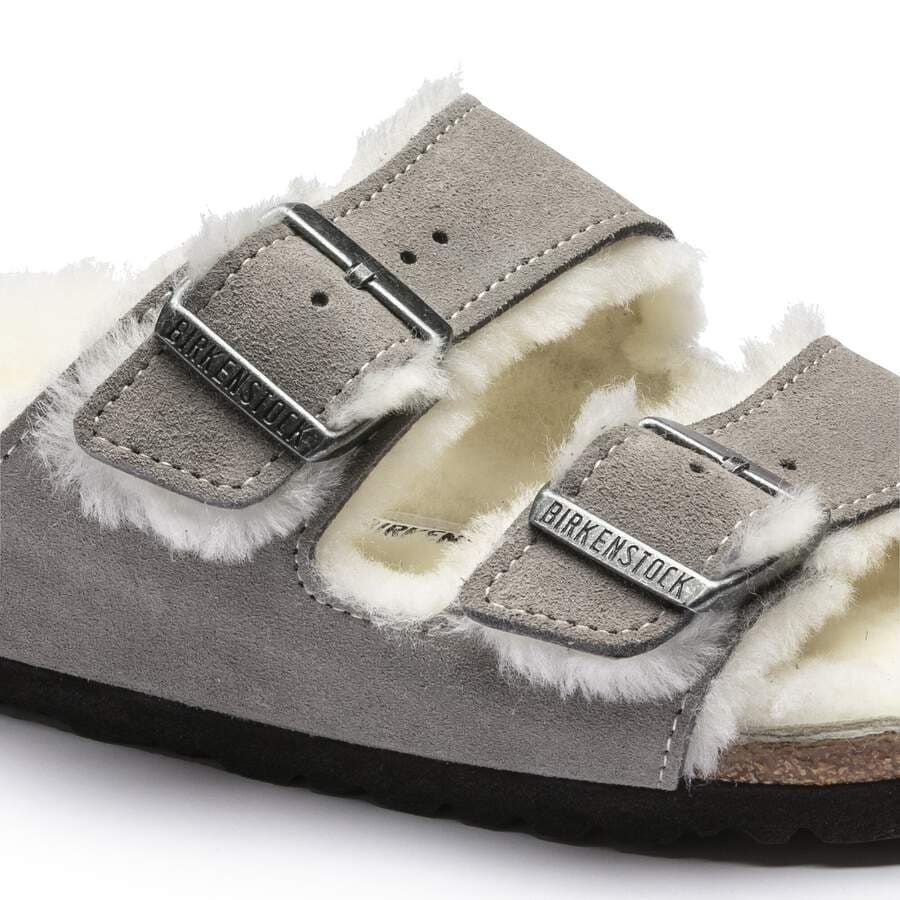 Arizona Shearling Suede Leather/Fur - Stone Coin