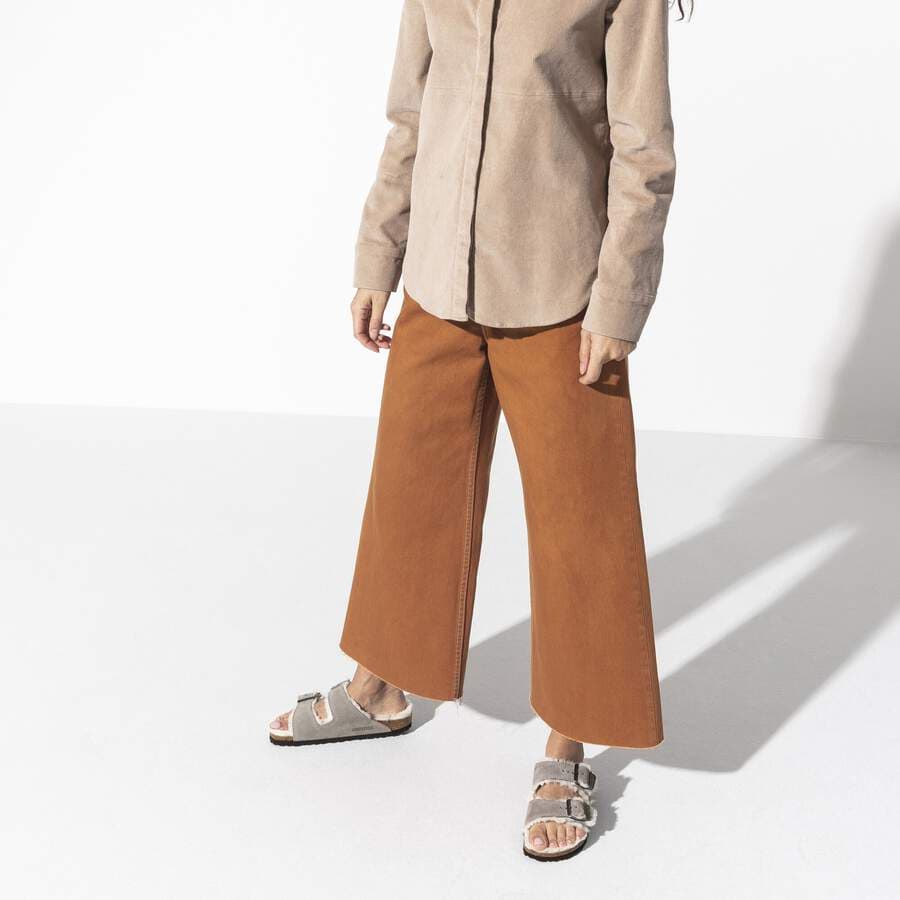 Arizona Shearling Suede Leather/Fur - Stone Coin