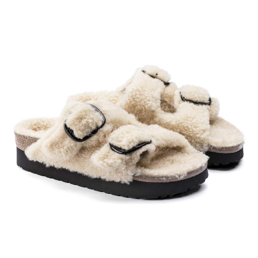 Arizona Big Buckle Shearling Fur - Teddy Eggshell