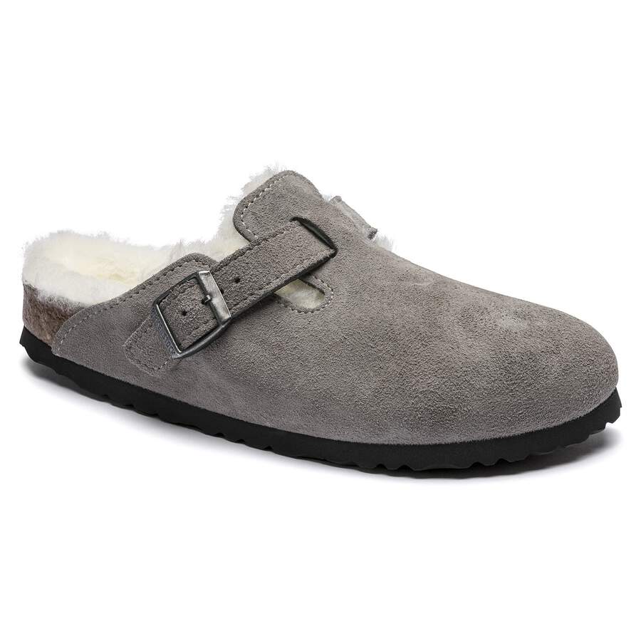 Boston Shearling Suede Leather - Stone Coin