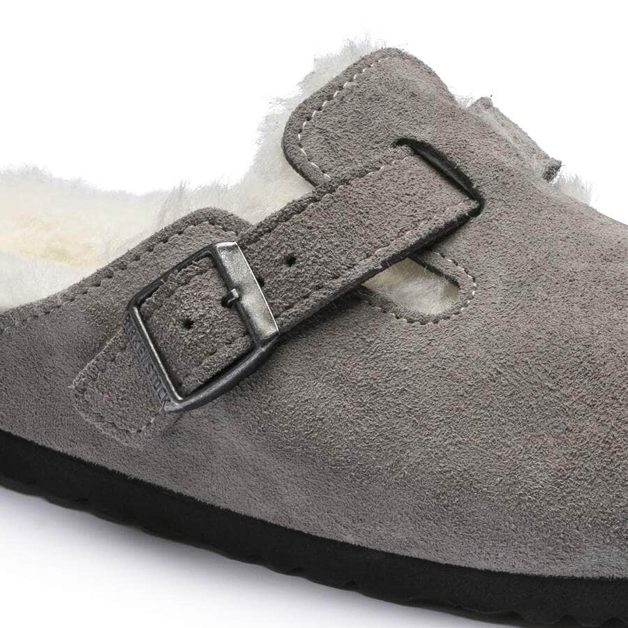 Boston Shearling Suede Leather - Stone Coin