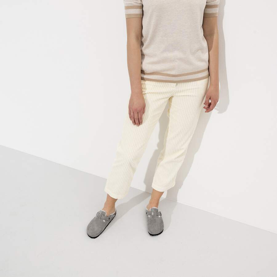 Boston Shearling Suede Leather - Stone Coin