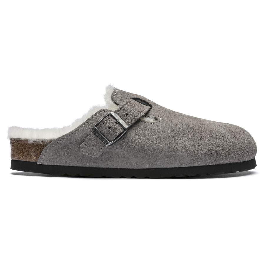 Boston Shearling Suede Leather - Stone Coin