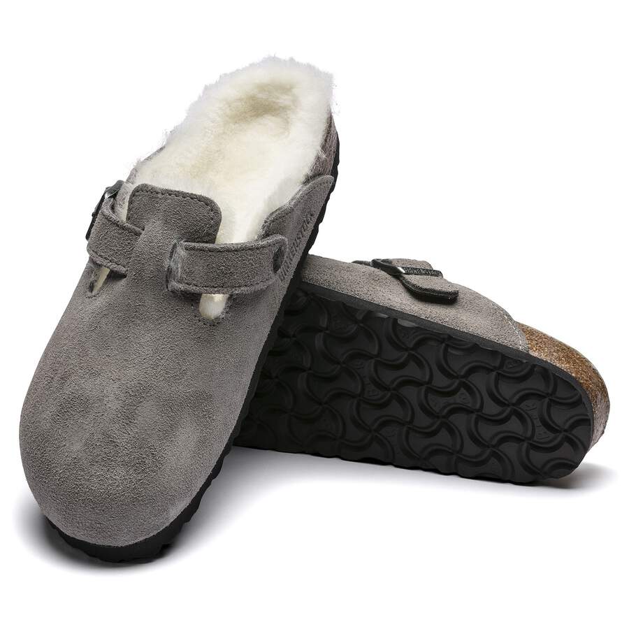Boston Shearling Suede Leather - Stone Coin