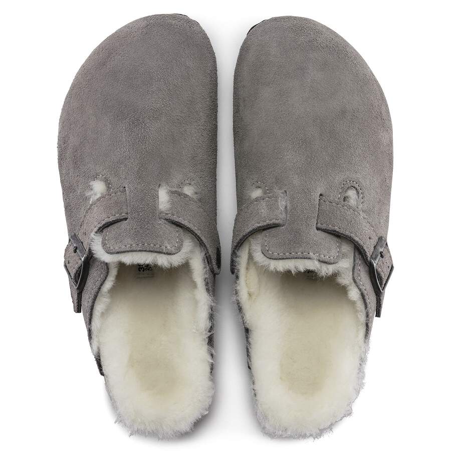 Boston Shearling Suede Leather - Stone Coin