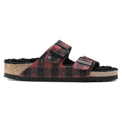 Arizona Shearling Suede Leather/Fur - Plaid Red