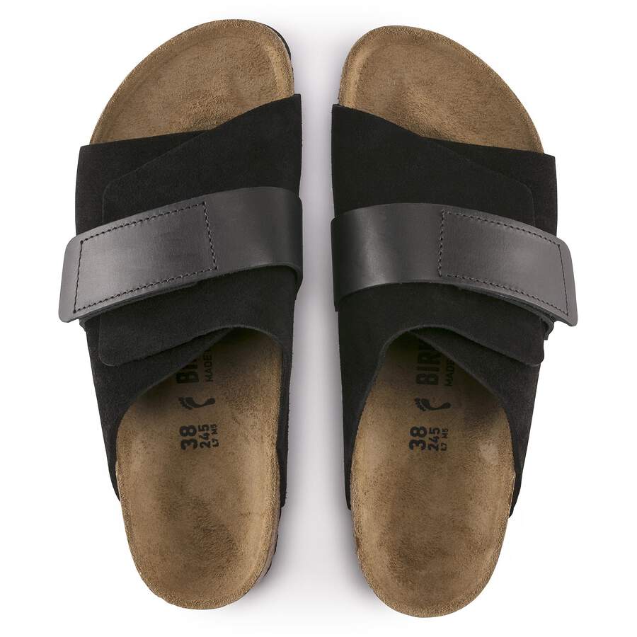Kyoto Waxy Leather/Suede Leather - Black
