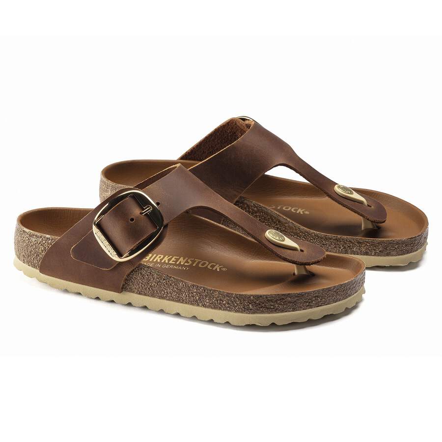 Gizeh Big Buckle Natural Leather Oiled - Cognac
