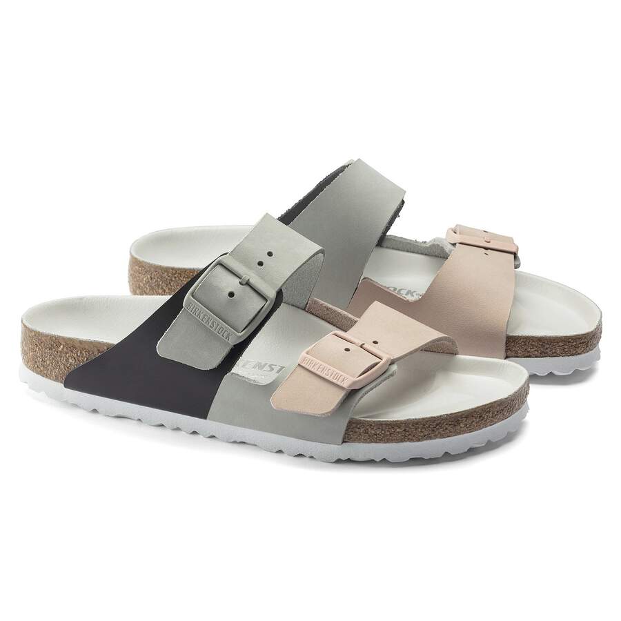 Arizona Split Nubuck Leather - Mineral/Light Rose