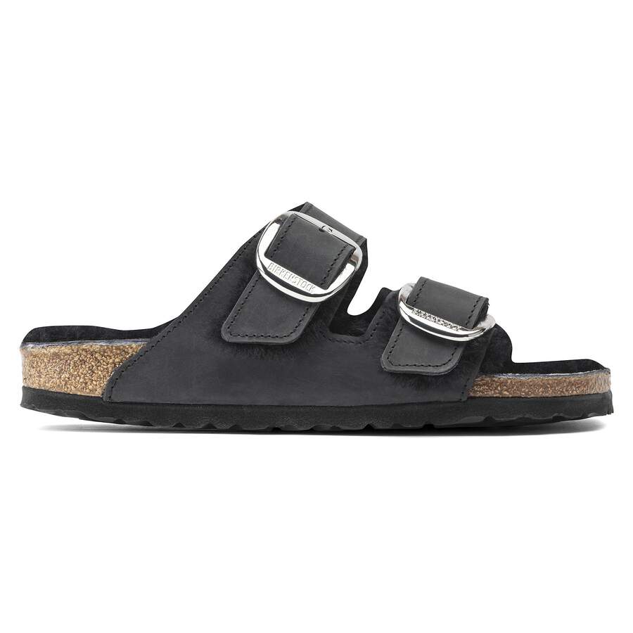 Arizona Big Buckle Shearling Natural Leather Oiled - Black