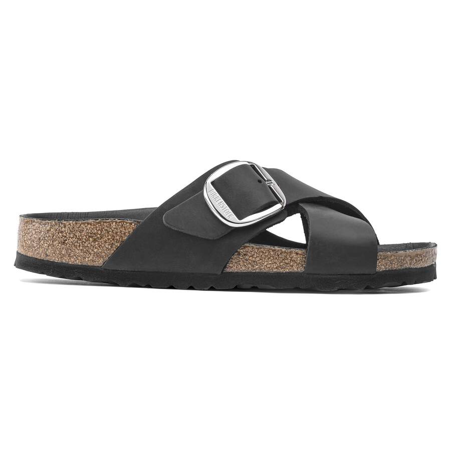 Siena Big Buckle Natural Leather Oiled - Black