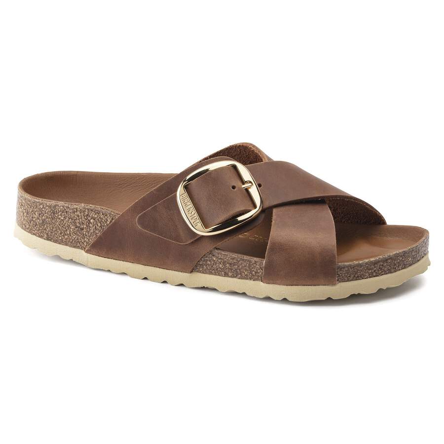 Siena Big Buckle Natural Leather Oiled - Cognac